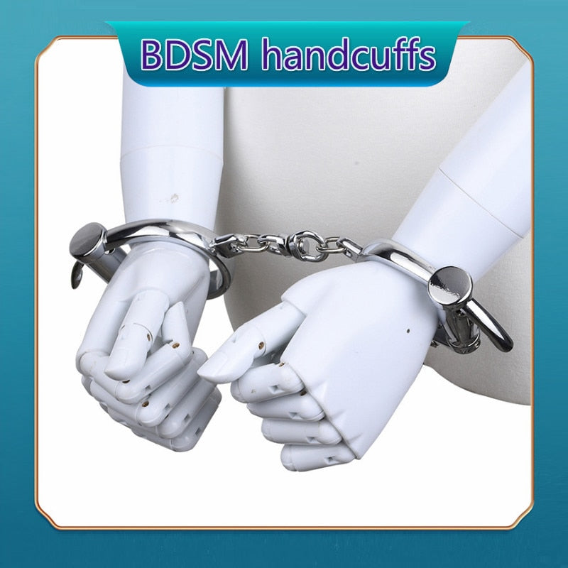 Stainless Steel Female Male Handcuff Metal Ankle Cuffs Wrist Cuff for ...