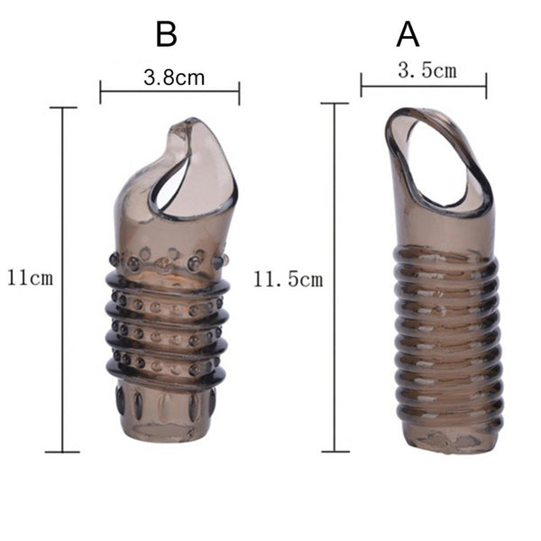 Flexible Penis Extender Sleeve Condoms Thread Penis Sleeve Extension ...